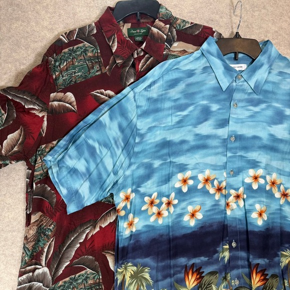 Pierre Cardin Other - Lot of 2 Mens Rayon Hawaiian Shirts Pierre Cardin XL David Taylor XLT Tropical
